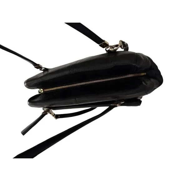 Coach 25170 Womens Black Leather Madison North South Satchel Shoulder Bag Large - Picture 4 of 12